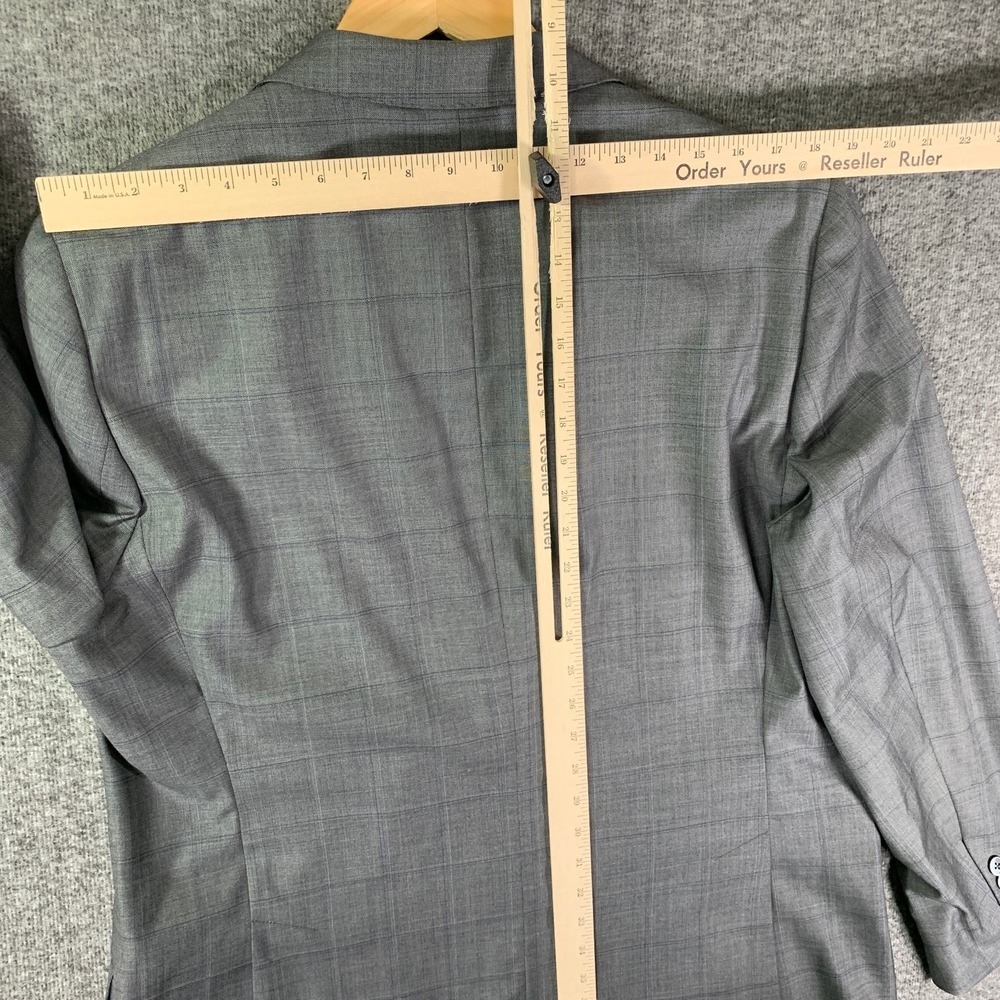 Loro Piana Blazer Jacket Men 44R Gray Windowpane Sport Coat Unlined J Hilburn